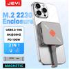 JEYI Custodia magnetica per SSD M.2 2230 con Magsafe per iPhone 16/15 ProRes, condivisione schermo HD 8K/4K, USB 10Gbps, ricarica PD da 100 W