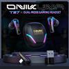 ONIKUMA Cuffie da gioco RGB cool dual-mode ONIKUMA T27 con chiamata ad alta definizione, qualità del suono e bassa latenza per i giochi