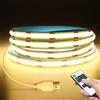 NONE Striscia LED COB dimmerabile 5V con telecomando ON/OFF 1m 2m 3m 5m Striscia COB bianca/bianco caldo per illuminazione domestica interna