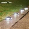 SHENZHITECH 8LED Luce solare per vialetto Luci da terra per giardino esterno Lampada da parete solare a LED impermeabile da campeggio per gradini Scale Passerella Dicembre