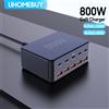 UHOMEBUY Caricatore GaN USB C da 800 W Stazione di ricarica rapida multiporta da 100 W PD3.0 PPS QC3.0 per iPhone 15 16 Samsung MacBook Pro Laptop Tablet