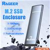 RAGEER Adattatore per custodia SSD NVME M.2 in alluminio, USB 3.2 Gen 2 (10 Gbps) a NVME M-Key/(B+M) Custodia esterna SSD con trim UASP