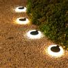 SHENZHITECH Luci solari da esterno 4 pezzi, luce d'atmosfera impermeabile, lampade sepolte da esterno, illuminazione da parete, lampada da prato, per l'arredamento del campeggio del giardino