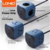 LDNIO Cube Multipresa 65W Stazioni di ricarica 2M Cavo di prolunga elettrico UK Us Spine UE Adattatore Presa USB Protezione contro le sovratensioni