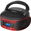 kuephom Boombox radio CD con lettore cd portatile Bluetooth e USB con EQ, alimentazione CA e CC, display digitale retroilluminato