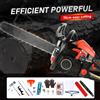 tungfull Motosega a 2 Tempi Efficiente e Potente - Motosega a Benzina con Set di Accessori per Taglio Legna e Potatura Alberi da Giardino