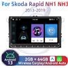 Barlckxs 2 Din Android Radio Car Multimedia per Skoda Rapid NH1 NH3 2013-2019 9 "Schermo di Navigazione GPS Senza Fili Carplay Autoradio Stereo