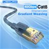 UGOURD Cavo Ethernet RJ45 CAT8 intrecciato sfumatura di colore 40Gbps Cavo di rete CAT 8 Cavo patch Internet Lan per laptop Router PS 4 rotondo