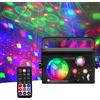 YUNFA Luci da festa, Luce da discoteca, Luci da palco stroboscopiche per DJ attivate dal suono a 3 lenti RGB per feste Compleanno Regalo di Natale Matrimonio Karaoke