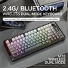 ziyoulang Tastiera wireless FREEWOLF M75, doppia modalità Bluetooth, cappuccio sfumatico PBT, con schermo di visualizzazione, tastiera da gioco