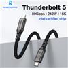 UGOURD 80Gbps Thunderbolt 5 Cavo Certificato Chip USB-C Thunderbolt5 2m 0.3m 120Gbps 240W 16K per MacBook M.2 Disco Rigido USB4-V2