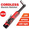 LANXSTAR Cordless 90 ° Chiave a cricchetto elettrica con impugnatura estesa Set di strumenti di riparazione automatica con cricchetto elettrico a lungo raggio agli ioni di litio