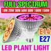 NONE 150W E27/E14 LED Coltiva La Luce Spettro Completo Lampada per Piante UV IR Fiore Interno Piante grasse Coltivazione di Verdure Lampadina per Crescita AC110-240V