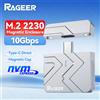RAGEER Custodia plug-n-play SSD RAGEER 2230 M.2 NVMe - Custodia in alluminio USB 3.2 (10 Gbps) con copertura magnetica, porta tipo C, chip 9210