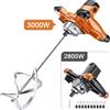 NONE 3000W/2800W Miscelatore di cemento industriale 220V 6 velocità regolabile Palmare Vernice Mastice Polvere Cemento Gesso Malta Rivestimento Mixer