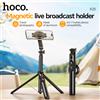 HOCO Treppiedi magnetici per selfie stick HOCO per iPhone 16 15 Supporto per trasmissione in diretta Staffa per telecomando Bluetooth per registrazione video Vlog