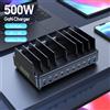 URVNS Caricatore universale multi USB C da 500 W PD 100 W Supporto da tavolo per telefono/tablet/laptop con ricarica rapida per iPhone Samsung