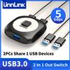 Unnlink Selettore switch USB 3.0 5 Gbps 2 in 1 uscita per PC + MacBook per stampante tastiera mouse