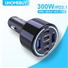 UHOMEBUY Caricabatteria da auto da 300 W 6 porte USB C ricarica rapida PD3.1 Caricabatteria da auto super veloce da 140 W per iPhone 16 Laptop Samsung S25 MacBook Pro iPad