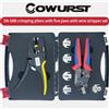 Cowurst SN-58B Pinza a crimpare con impugnatura antiscivolo a cricchetto Include un set di cinque ganasce per pinze a crimpare terminali automobilistici