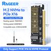 RAGEER La scheda adattatore RAGEER M.2 NVMe a PCIe 4.0 x16 supporta SSD da 4 TB e velocità 64 Gbps compatibile con SSD 2280/60/42/30 NVMe