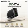 ACEFAST Spina UE PD67W USB C Caricatore del telefono a ricarica rapida per iPhone 17 16 Pro Max 22,5 W USB A Ricarica rapida per Samsung S25 S24