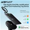 ACEFAST Smart Card Tacker per Apple Trova il mio dispositivo anti smarrimento Posizionamento Bluetooth per bagagli per animali domestici Localizzatore GPS Ricarica wireless