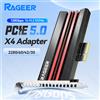 RAGEER Adattatore RAGEER M.2 NVMe a PCIe 5.0 X4 per SSD M.2 NVMe 128Gbps, Grande Dissipatore in Alluminio Compatibile con PCIe 4.0/3.0/2.0