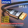 Unnlink DP 2.1 DisplayPort Cavo, Cavo da computer a monitor 16K, Frequenza di aggiornamento elevata 240 Hz, Scheda grafica Larghezza di banda elevata 80G