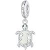 Qings Ciondolo Charm Animali Argento Sterling 925 Luminevi Pendenti Gatto Farfalla Tartaruga Ape Coccinella Gufo Falena Compatible con Braccialetti e Collane Europei