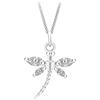 Tuscany Silver Collana regolabile in argento sterling 925 con pendente libellula con zircone bianco su catena grumetta da 41-46 cm