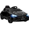 AIYAPLAY Auto elettrica per bambini, design Mercedes, motori 12V, telecomando, luci LED, musica, per bambini 3-6 anni, Nero | Aosom Italy