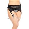 BIGGI BIG Bretella per grandi formati Plus Size Suspender Belt-nero-3XL-52-54