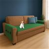 Farè - Runner Copriseduta Divano Impermeabile con Copribraccioli e Tasche Organizer - Copridivano Universale Antimacchia - Ideale per cani, gatti e bambini - Armor Verde