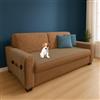 Farè - Runner Copriseduta Divano Impermeabile con Copribraccioli e Tasche Organizer - Copridivano Universale Antimacchia - Ideale per cani, gatti e bambini - Armor Tortora