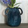 Tanvecle Vaso in ceramica con 2 maniglie per decorazioni domestiche (blu)