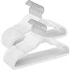 SONGMICS Grucce Appendiabiti in Velluto 50 Pezzi, Antiscivolo, Scanalature su Spalle, Barra per Pantaloni, Gancio Girevole a 360°, Salvaspazio, Spesso 0,6 cm, Largo 43 cm, Bianco CRF029W05