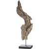 Gilde Scultura radice d'albero marrone naturale su base nera H 69 cm
