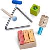 HABA 305922 Musical Sounds Musical Joy- with its triangle, jingle bell block, mini metallophone and rattle, different sounds and composing simple melodies. Ages 2 and Up (Made in Germany)