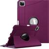 FINTIE Custodia rotante compatibile con iPad Pro 11 (2022/2021/2020/2018, 4a/3a/2a/1a generazione) - Custodia girevole a 360 gradi con portapenne, accensione e spegnimento automatico, viola