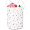 Nukido Cestino per giocattoli, cestino per giocattoli, cestino per la cameretta dei bambini, per vestiti, decorazione della stanza, organizer per biancheria e coperte, bianco con stelle, 60 cm x 35 cm