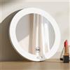 EMKE Specchio cosmetico con illuminazione a LED con ingrandimento 5x, con ventosa, 165 mm di diametro, portatile, funzionamento a batteria