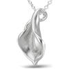Vinani Ciondolo Calla Fiore Lucido con Collana in Argento Sterling 925 Fiore Italiano ABS-T, Argento Sterling