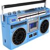 kuephom Radio cassette retrò con Bluetooth e USB, boombox vintage con registrazione su nastro, alimentazione AC/DC