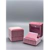 Astuccio Anello Orecchino Con Led Velluto Rosa