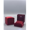 Astuccio Anello Orecchino Con Led Velluto Bordò