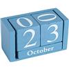 Joyzan Calendario da Tavolo in Legno, Concetto di Tempo della Tavola Vintage Cubo Rustico Blocco Chic Legno Giornaliero Visualizzazione del Mese Numero Data Home Conto alla Rovescia Decorazione(Blu)
