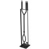 VEVOR Set di Attrezzi per Camino, 3 Pezzi con Supporto, Pinze, Attizzatoio per Camino, Accessori in Ferro Battuto per Falò da Campeggio in Giardino e Falò da Interno Esterno, Nero 1050 x 185 x 185 mm