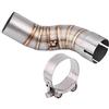 Nikou Scarico Scarico Moto Universale- Nikou Moto scarico completo Middle Pipe Link Connect per Kawasaki Z900 2017-2018