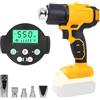 luolety Pistola termica senza fili per batteria DeWalt da 20 V, pistola ad aria calda senza fili con 5 ugelli, 2 impostazioni di temperatura max 550 °C per tubi termoretraibili in vinile per fai da te